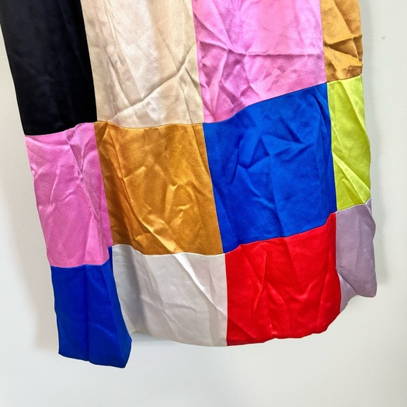 Vtg 1960s GISELLA HINEMANN Patchwork Satin Multicolor Wrap Skirt Exquisite OS - Picture 6 of 10